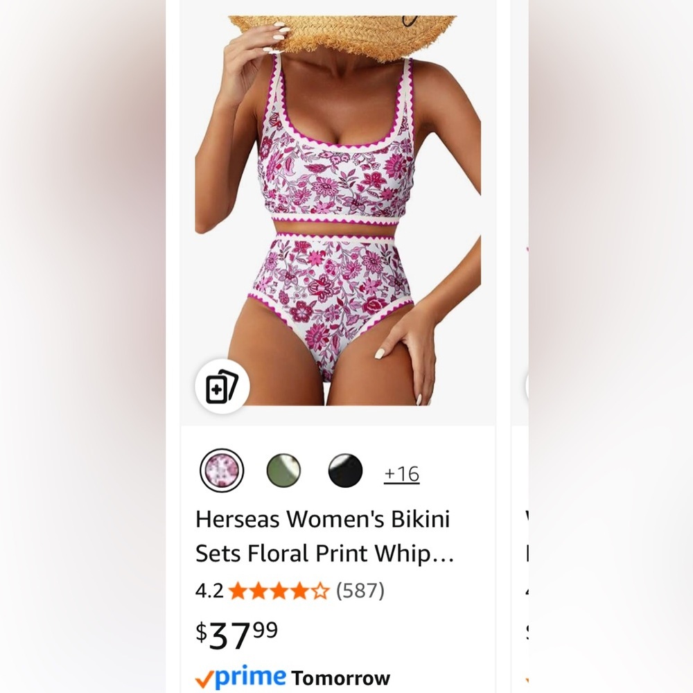 Bikini Floral Print Whip Stitch
Elegant High Waisted Scoop 
2025 season
XL - Picture 2 of 8